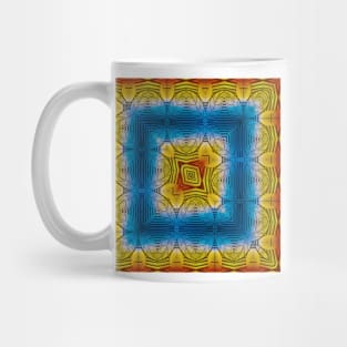 square creative design inspired by nature rainbow coloured pattern Mug